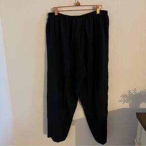 Citron Santa Monica Silk Spandex Elastic Waist Black Pants 0X